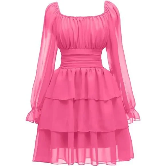 knee length dresses for ladies Texture Quarter Zip Long Sleeve Mini Dress Cerise / S main image 1
